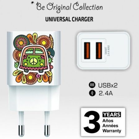 Tech One Tech TEC2503 Cargador de Pared 2xUSB 12W Carga Rápida Inteligente IC 2.4A Max